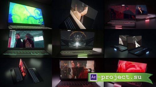 Videohive - Dark Laptop Mockup - 28443663 - Project for After Effects
