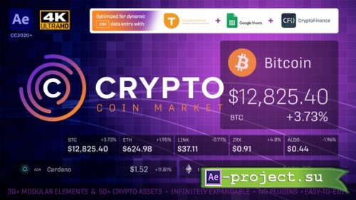 Videohive - Cryptocurrency Coin Market Kit | Bitcoin Tracker - 28501166 - Project for After Effects
