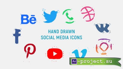 Videohive - Hand Drawn Social Media Icons - 23272911 - Project for After Effects