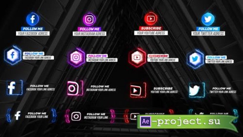 Videohive - Neon Social Media Lower Thirds V2 - 28636724 - Project for After Effects