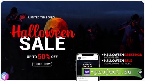 Videohive - Halloween sale greetings. Instagram and YouTube marketing. - 28718250