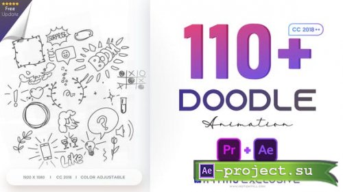Videohive - 110 Animated Doodles Pack - 28732986 - Premiere Pro & After Effects Templates