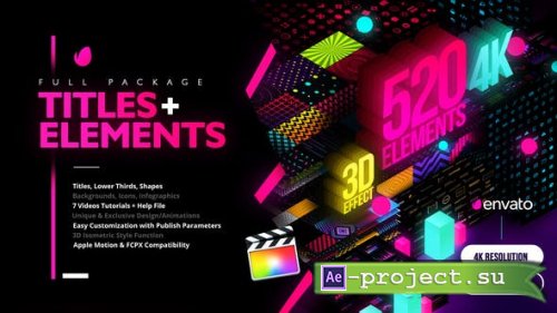 Videohive - Modern Pack of Titles and Elements for FCPX - 4K - 28907886 - Project For Final Cut & Apple Motion