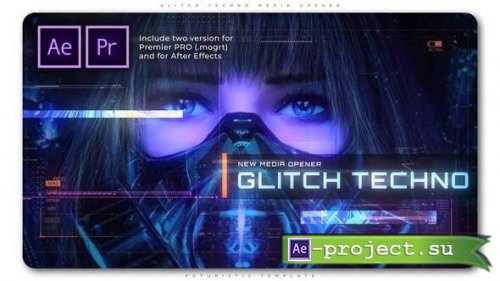 Videohive - Glitch Techno Media Opener - 28907727 - Premiere Pro & After Effects Templates