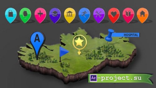 Videohive - 3D Map Markers - 21594069 - Project for After Effects