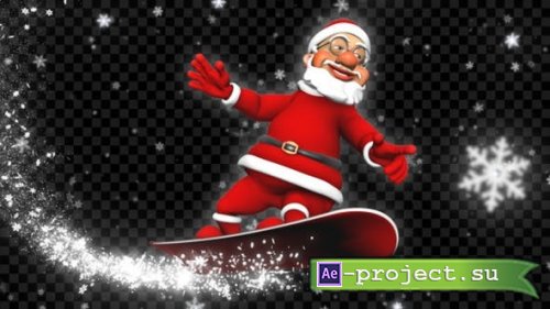 Videohive - 3D Santa Snowboard (5-Pack) - 23061022 - Motion Graphics