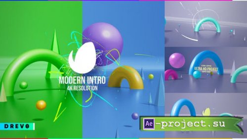 Videohive -  Modern Intro/ Simple Promo/ 4K 3D Figure/ Bright/ Colorful/ Birthday Party/ APP/ Social Media/ Carto - 29051666
