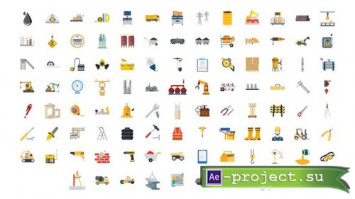 Videohive - 100 Construction & Industrial Icons - 29150290 - Project for After Effects
