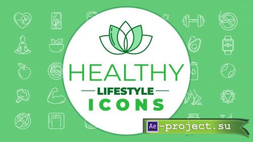 Videohive - Healthy Lifestyle Icons - 28449611 - Project for After Effects