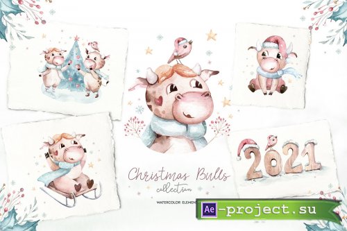 Christmas cute bulls collection! - 5503047