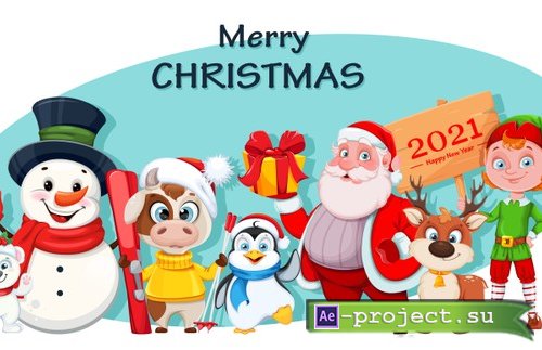 Merry Christmas and Happy New Year vector cheerful santa claus