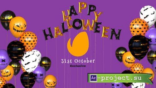 Videohive - Happy Halloween Balloon Logo Reveal - 28863311 - Project for After Effects
