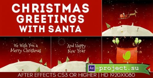 Videohive - Christmas Greetings with santa - 9456839 - Project for After Effects