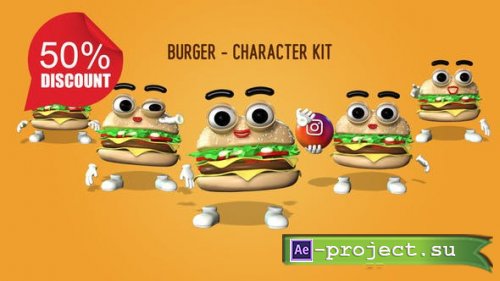 Videohive - Burger - Character Kit - 26842050 - Motion Graphics