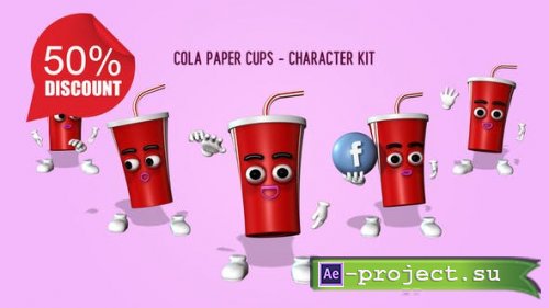 Videohive - Cola Paper Cups - Character Kit - 27009912 - Motion Graphics