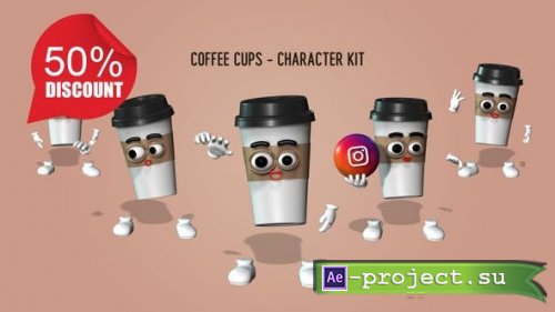 Videohive - Coffee Cups - Character Kit - 27115848 - Motion Graphics