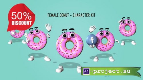 Videohive - Female Donut - Character Kit - 27137644 - Motion Graphics