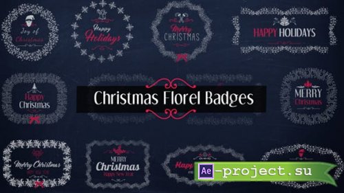 Videohive - Christmas Floral Badges - 21061670 - Project for After Effects