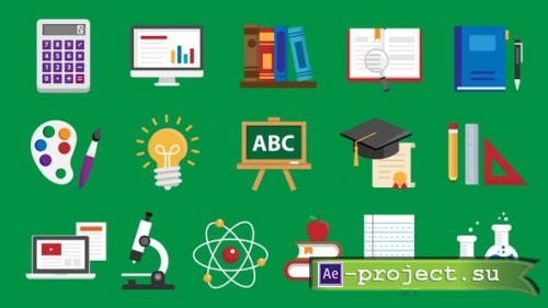 Videohive - 16 Education Icons - 22198352 - Motion Graphics