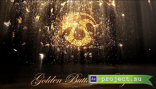 Golden Butterflies Logo V4 855432 - Project for After Effects