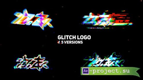 Videohive - Glitch Logo 5in1 - 28031186 - Project for After Effects