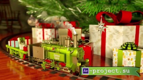 Videohive - Toy train running around Christmas Tree - 29384804 - Motion Graphics