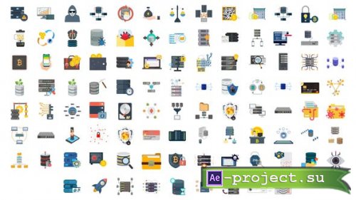 Videohive - 100 Cyber Security & Database Icons - 29767048 - Project for After Effects