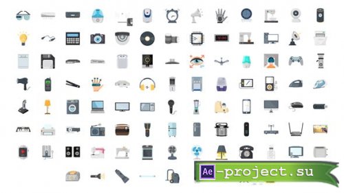 Videohive - 100 Electronic Gadgets Icons - 29840386 - Project for After Effects
