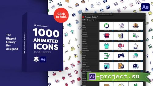 Videohive - PremiumBuilder Animated Icons - 29597517 - Project & Script for After Effects