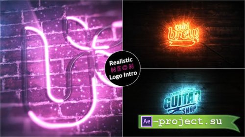 Videohive - Realistic Neon Logo Intro - 29481365 - Project for After Effects