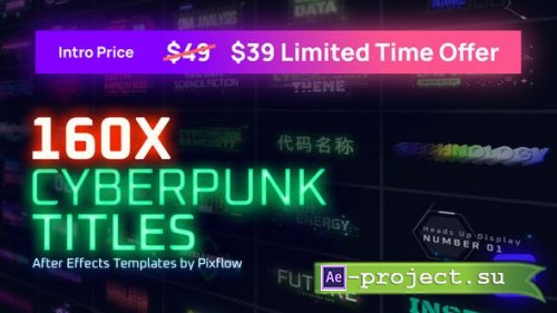 Videohive - Cyberpunk Titles Lowerthirds and Backgrounds - 29740488 - Project & Script for After Effects