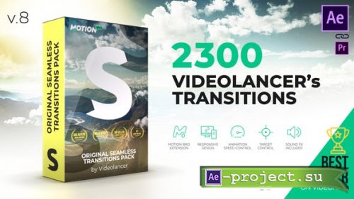 Videohive -  Videolancer's Transitions | Original Seamless Transitions Pack V8 - 18967340 - Project & Script for After Effects 