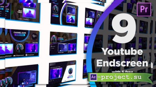 Videohive - Youtube End Screens 9+5 - 28468406 - Project for After Effects