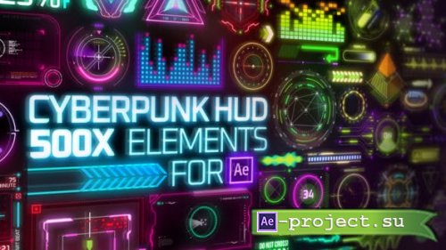 Videohive - Cyberpunk HUD Elements for After Effects 29060179 - Project & plugin for After Effects [Works with MotionFactory]