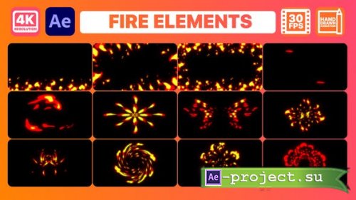 Videohive - Fire Elements And Backgrounds | After Effects - 30375515 - After Effects Project & Script