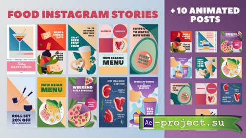 Videohive - Food Instagram Stories and Posts Pack - 28815101 - Project for After Effects