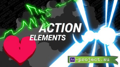 Videohive - 2D Action Elements Pack - 22531304 - Project for After Effects