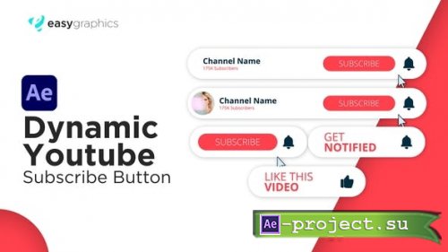 Videohive - Dynamic Youtube Subscribe Button - 30526087 - Project for After Effects