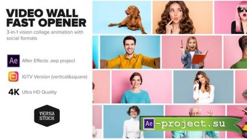 Videohive - Video Wall Fast Opener 4K and Social - 30384691 - Project for After Effects