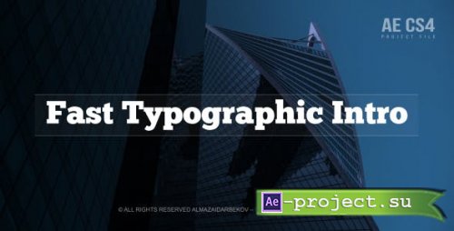 Videohive - Fast Typographic Intro - 20179190 - Project for After Effects