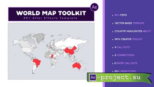 Videohive - World Map Toolkit - 30857481 - Project for After Effects