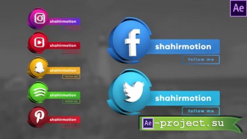 Videohive - Social Media 3D Lowerthirds - 30947077 - Project for After Effects