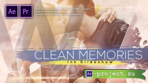 Videohive - Clean Memories Inks Slideshow - 30975259 - Premiere Pro & After Effects Project