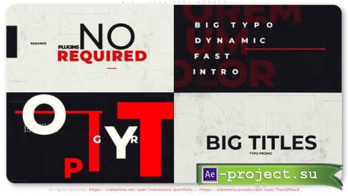 Videohive - Big Titles Typo. Smart Opener - 31005303 - Project for After Effects
