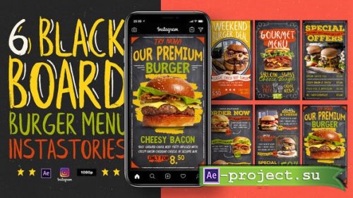 Videohive - Blackboard Burger Menu Instagram Stories - 31135966 - Project for After Effects