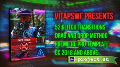 Videohive - 52 Drag and Drop Glitch Transitions - 31138162 - Premiere Pro Templates