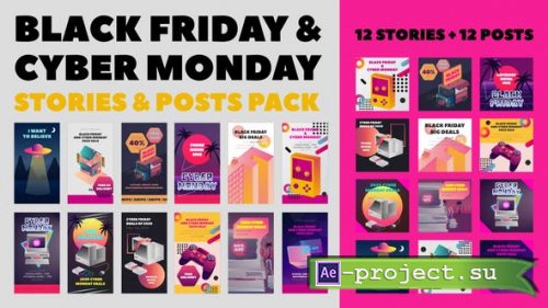 Videohive - Black Friday and Cyber Monday Stories Pack - 29273252 - Project for After Effects