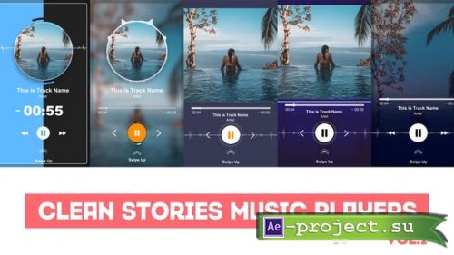 Videohive - Clean Stories Music Players - 24495980 - Project for After Effects