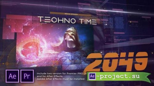 Videohive - Techno Time 2049 Media Opener - 31275515 - Premiere Pro & After Effects Project