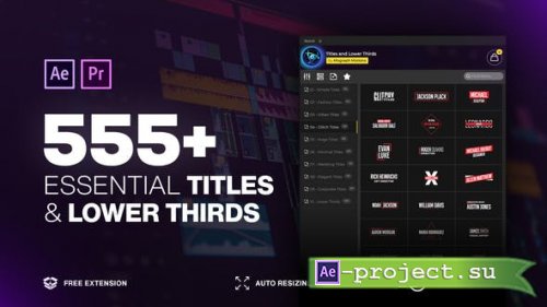 Videohive - 555+ Essential Titles and Lower Thirds - 31130393 - Project & Script for After